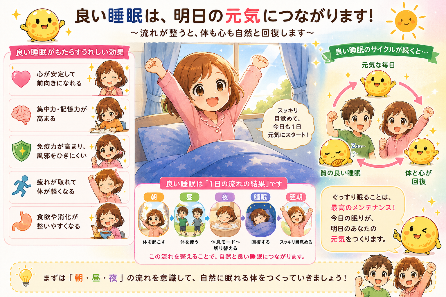 良い睡眠は明日の元気につながる