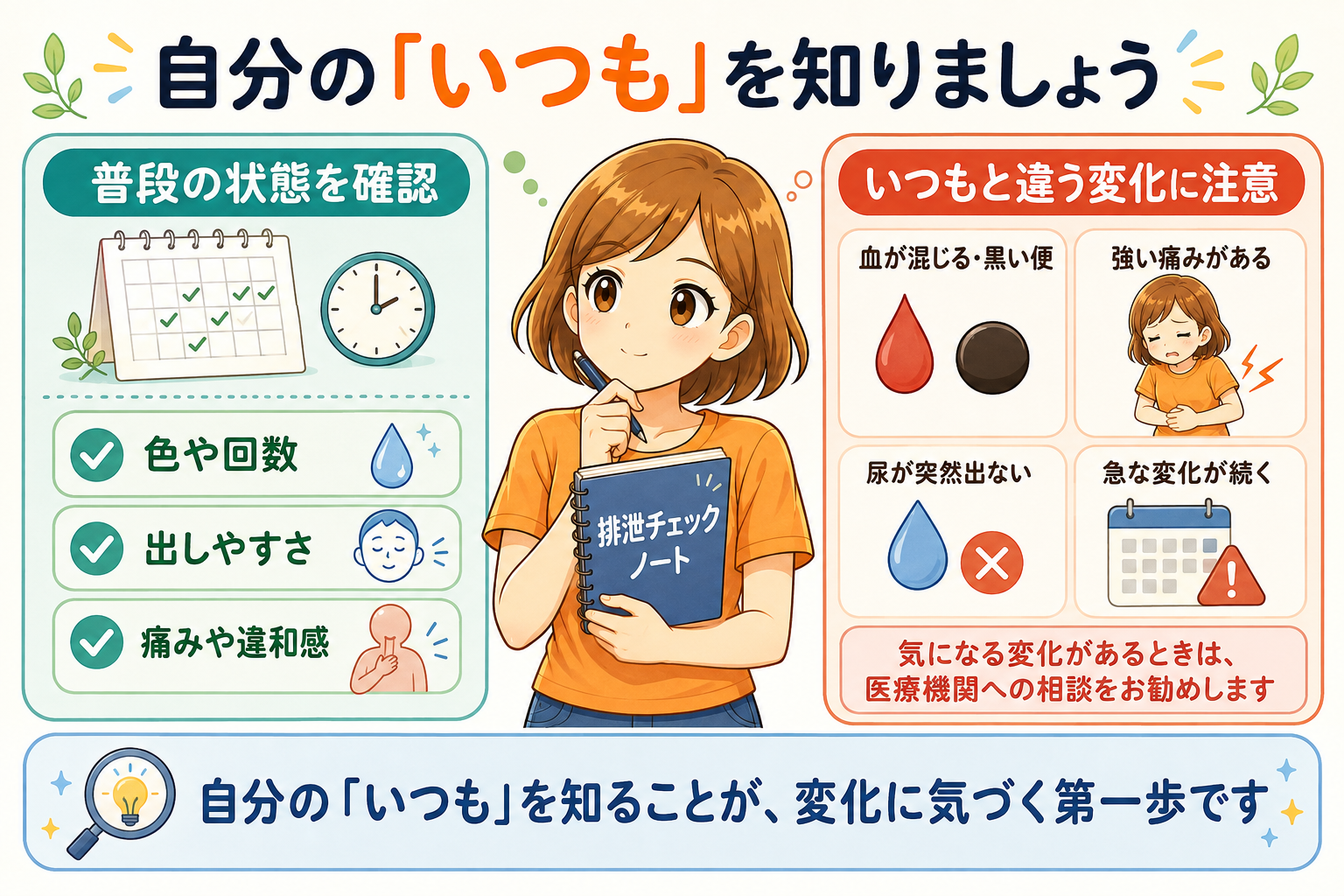 自分に合った睡眠について考えるイラスト